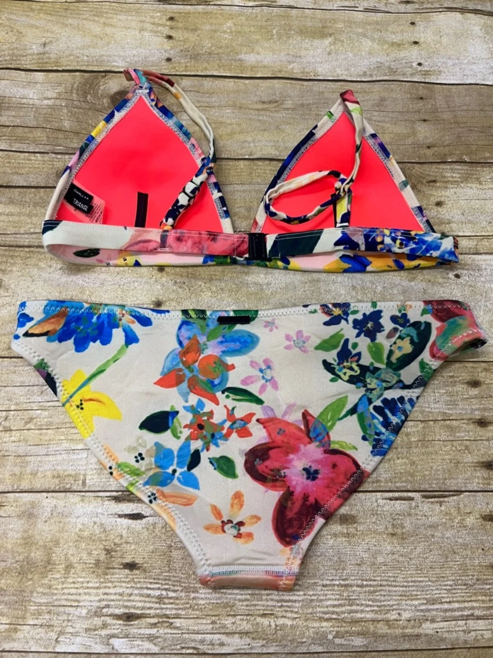 triangl swimwear Multicolor neoprene Floral Bikini size Small